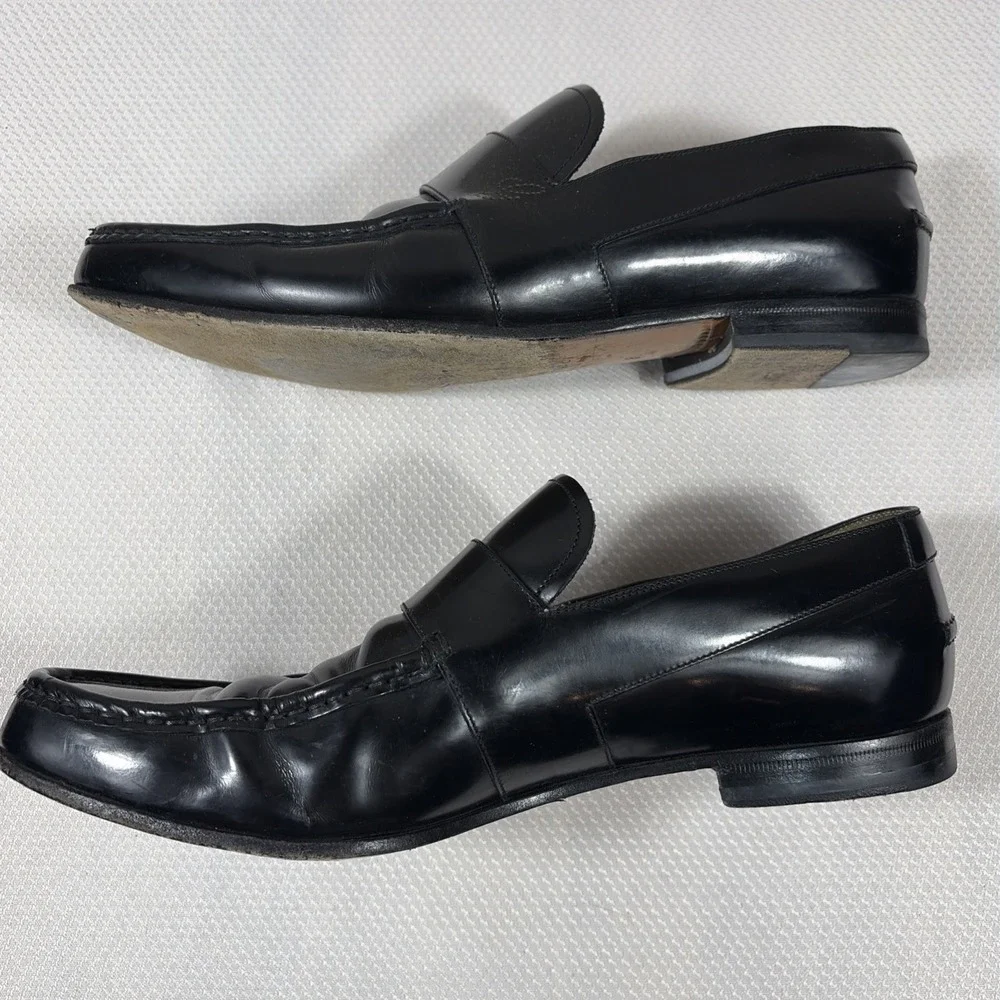 GUCCI Black Leather Slip On Loafers Mens EU 41 / US 8‎ Italy